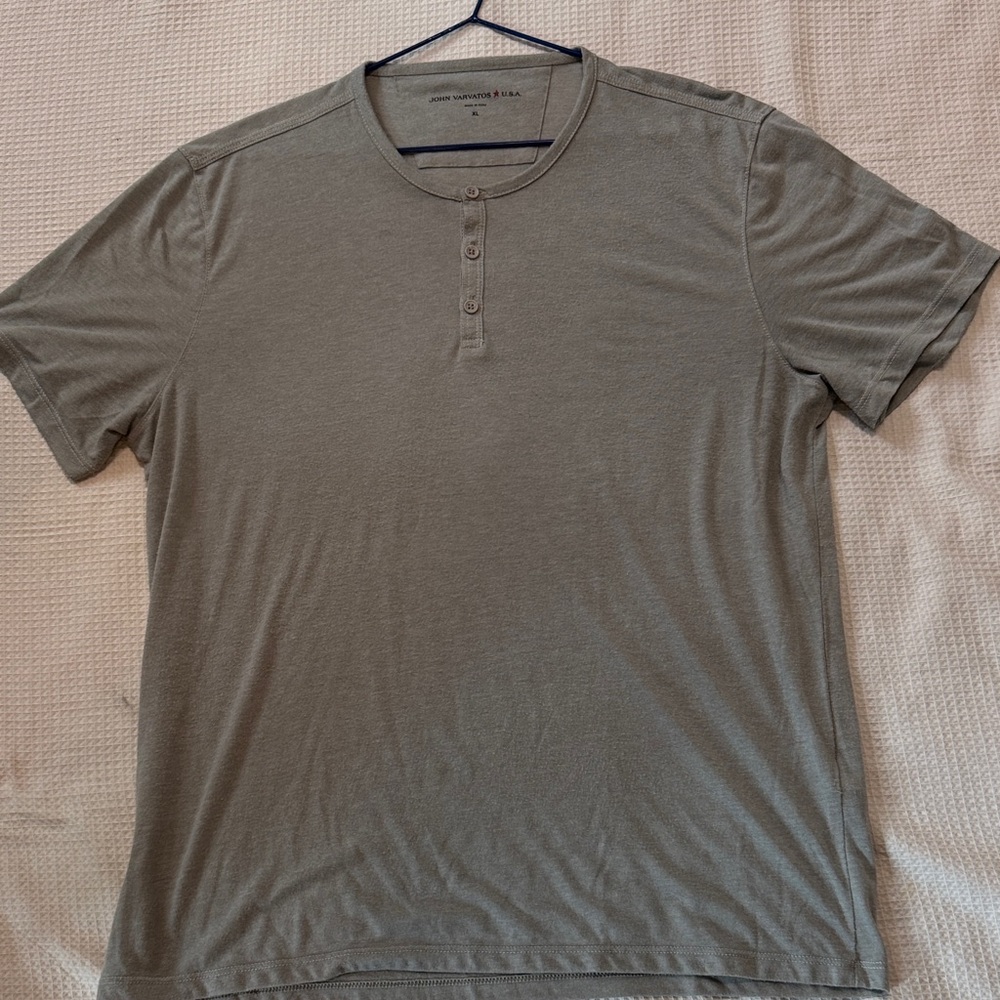 John Varvatos Gray Short Sleeve Henley